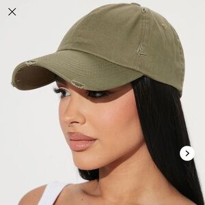 Olive green distressed hat baseball cap new with tags